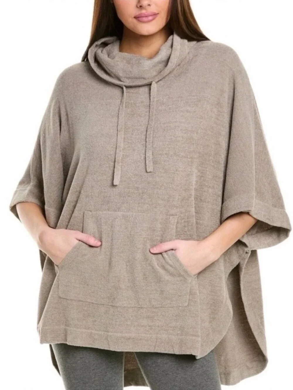 Barefoot Dreams CozyChic Ultra Lite Weekend Poncho In Nickle Sz XXS-XS